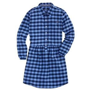 Vineyard Vines Lighthouse Gingham Flannel Shirt Dress, Blue, Sz 14